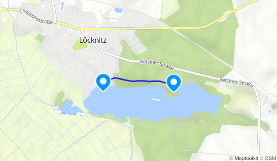 Kartenausschnitt Freibad am Löcknitzer See